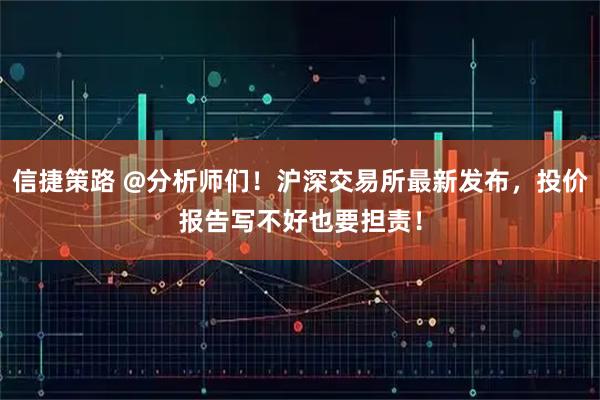 信捷策路 @分析师们!沪深交易所最新发布,投价报告写不好也要担责!
