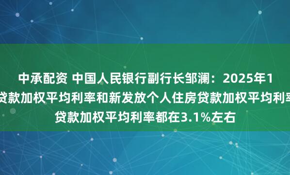中承配资 中国人民银行副行长邹澜：2025年12月新发放企业贷款加权平均利率和新发放个人住房贷款加权平均利率都在3.1%左右